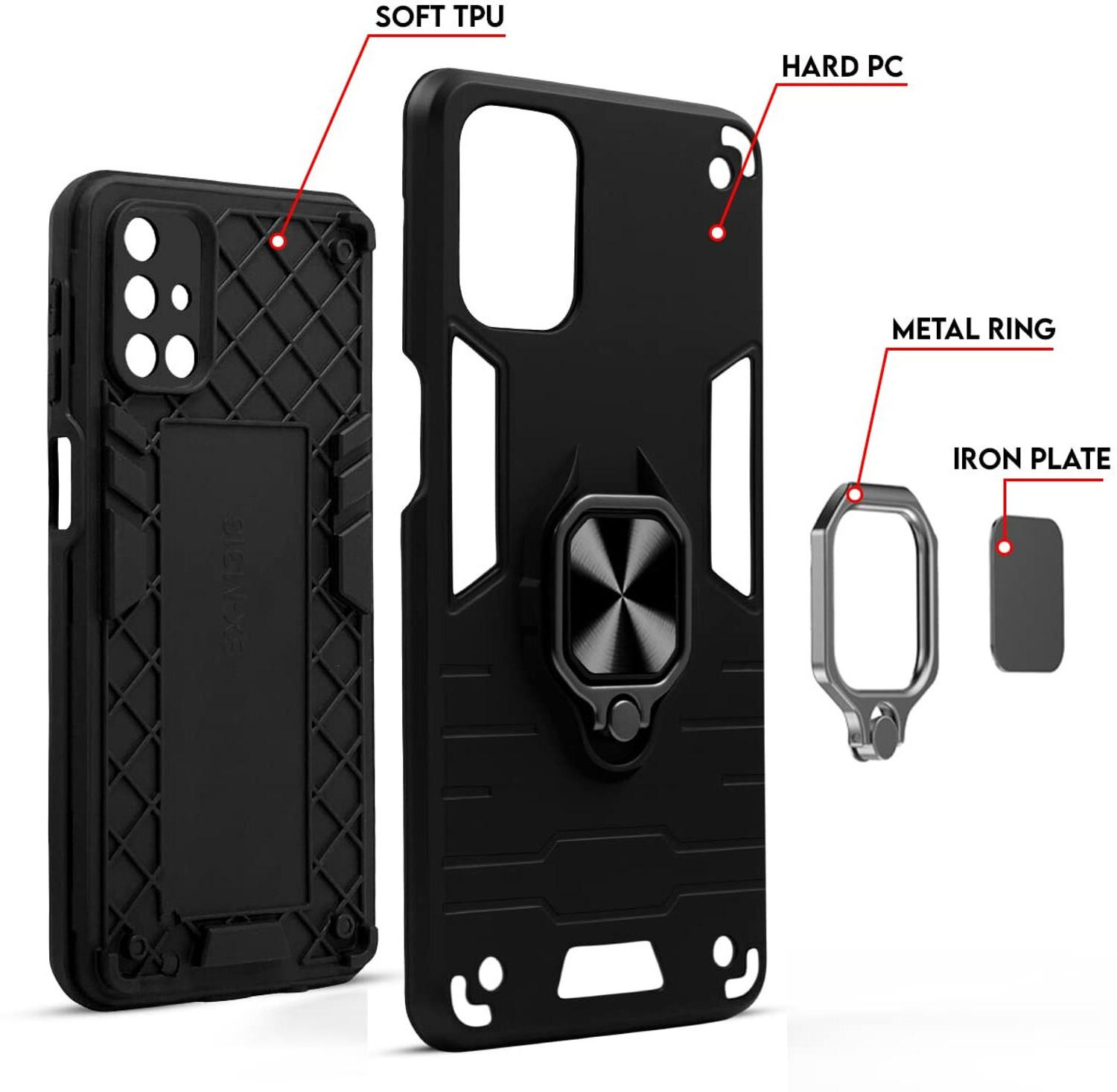 Image of CASETASTIC Back Cover for iQOO 9T 5G (Black, Shock Proof, Plastic, Pack of: 1)