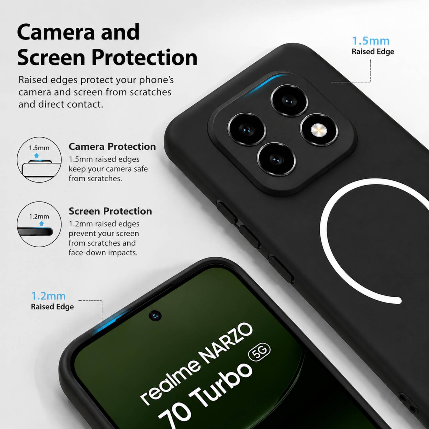 SBMS Back Cover for Realme Narzo 70 Turbo 5G Black - Image 2