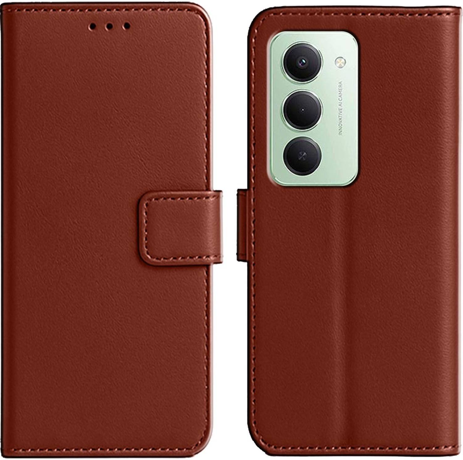 Ascensify Back Cover for Redmi 15 5G Premium PU Leather Flip Cover with Card Slots & Stand Feature
