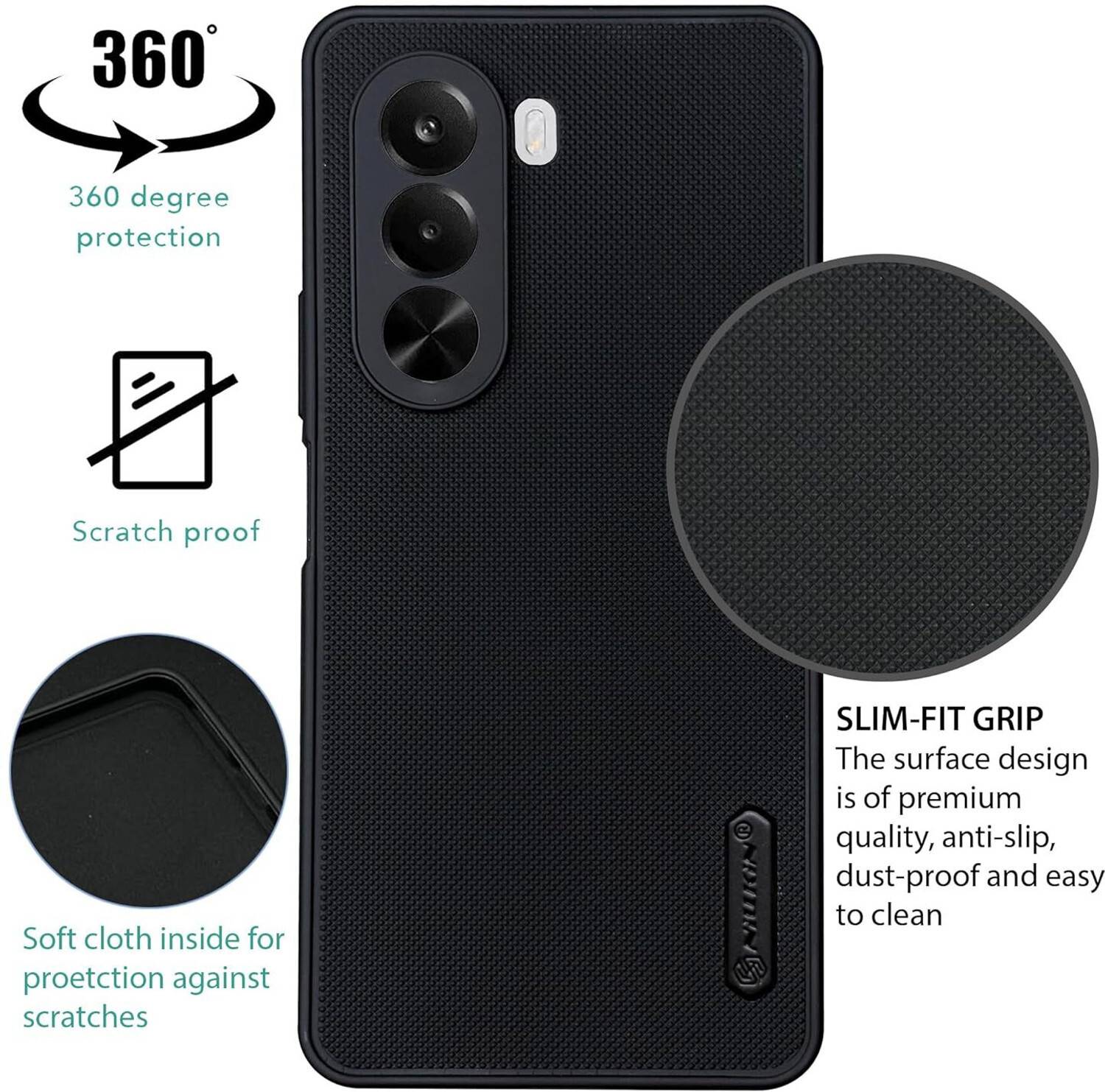MatteSmoke Back Cover for Realme P4x 5G Black - Image 2