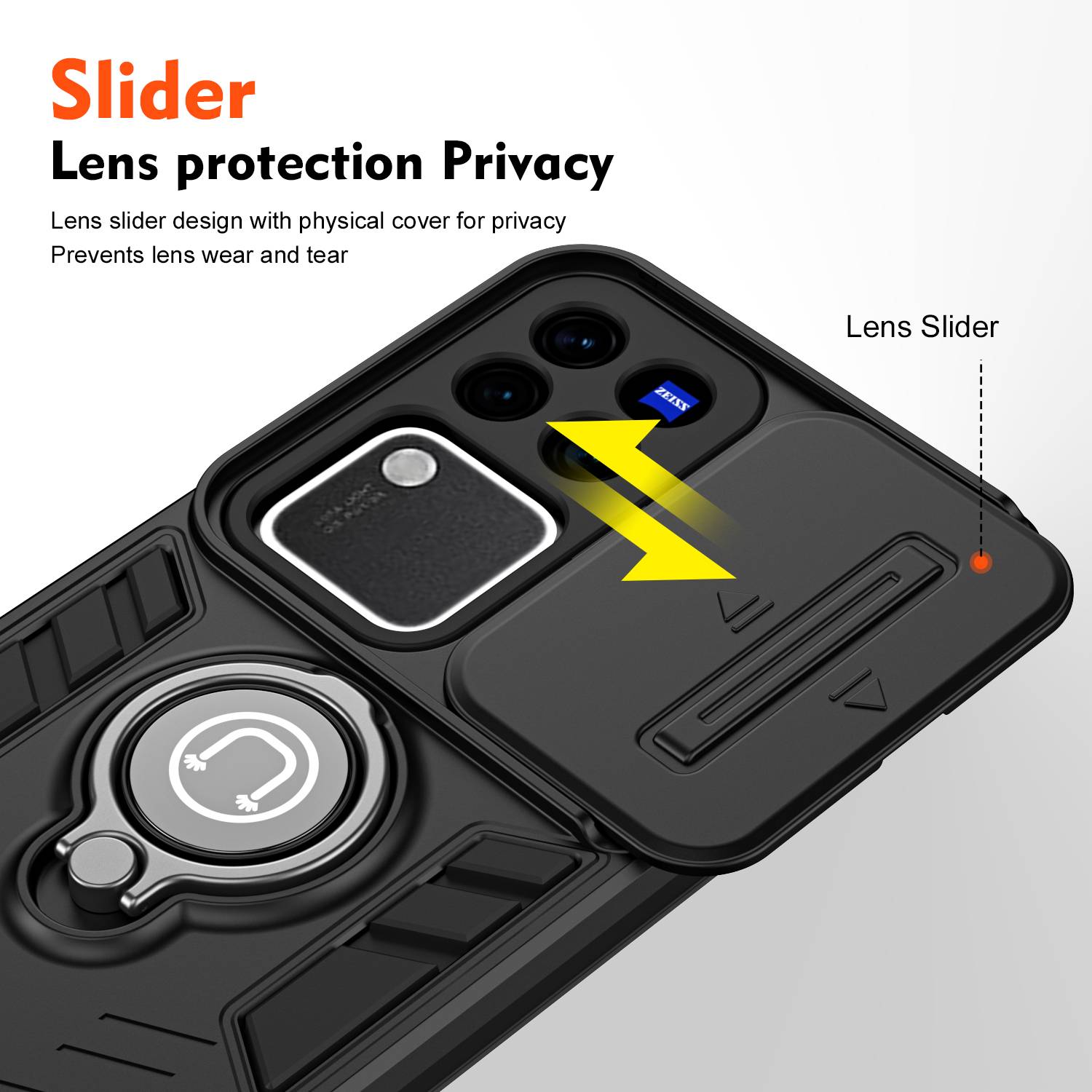 Cover Alive Back Cover for Vivo V30 5G Black - Image 4