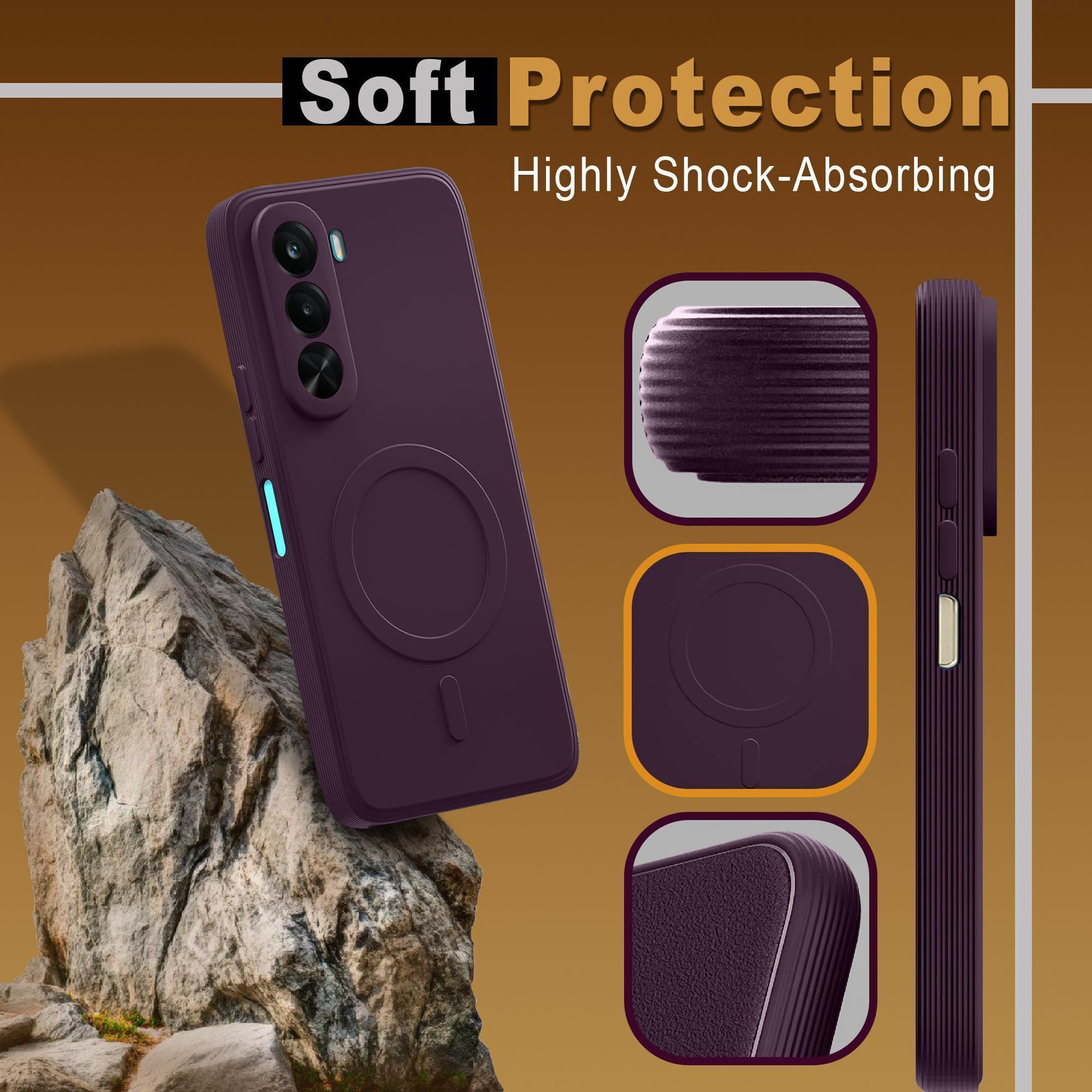 Image of GLOBAL NOMAD Back Cover for RealMe P4x 5G (Purple, Flexible, Silicon, Pack of: 1)
