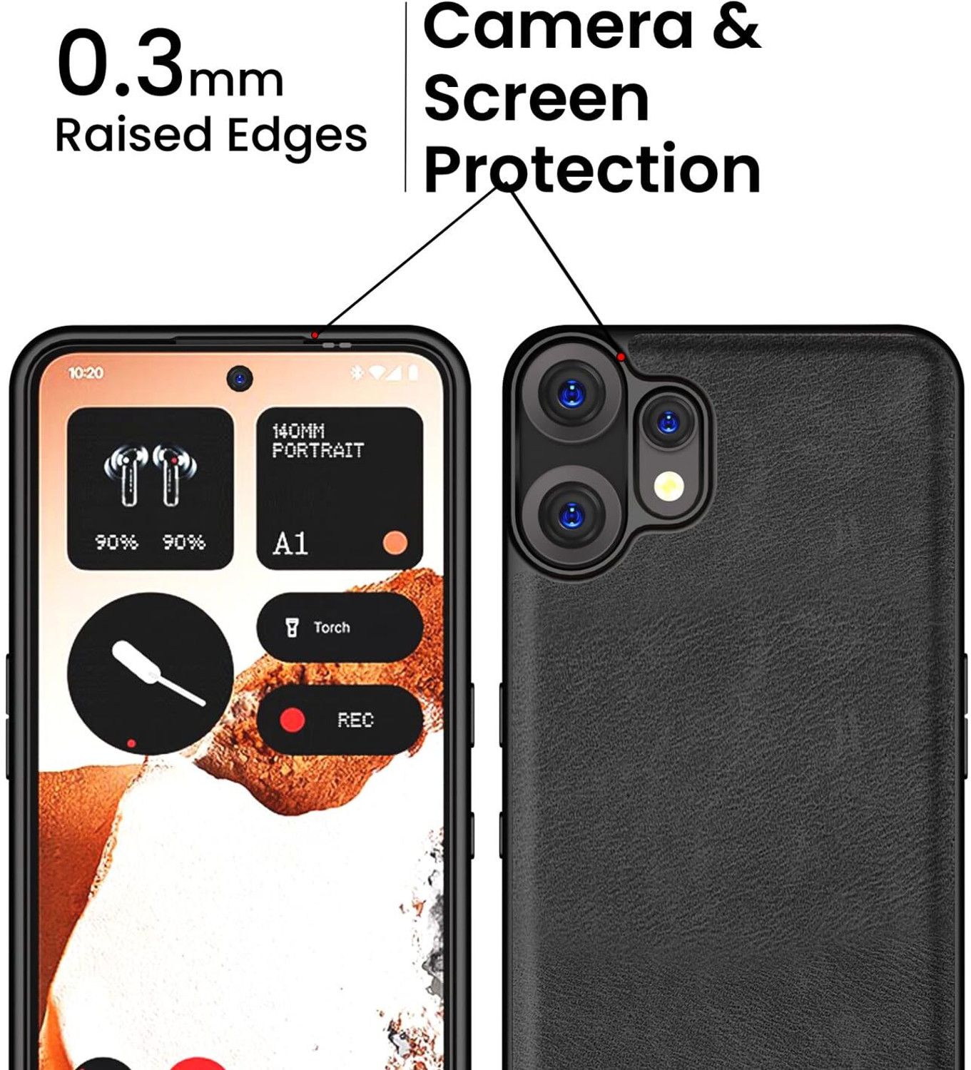 Image of Hoccroxx Back Cover for CMF Phone 2 Pro, Faux Leather, Slim Shockproof Camera Protection Bumper Case