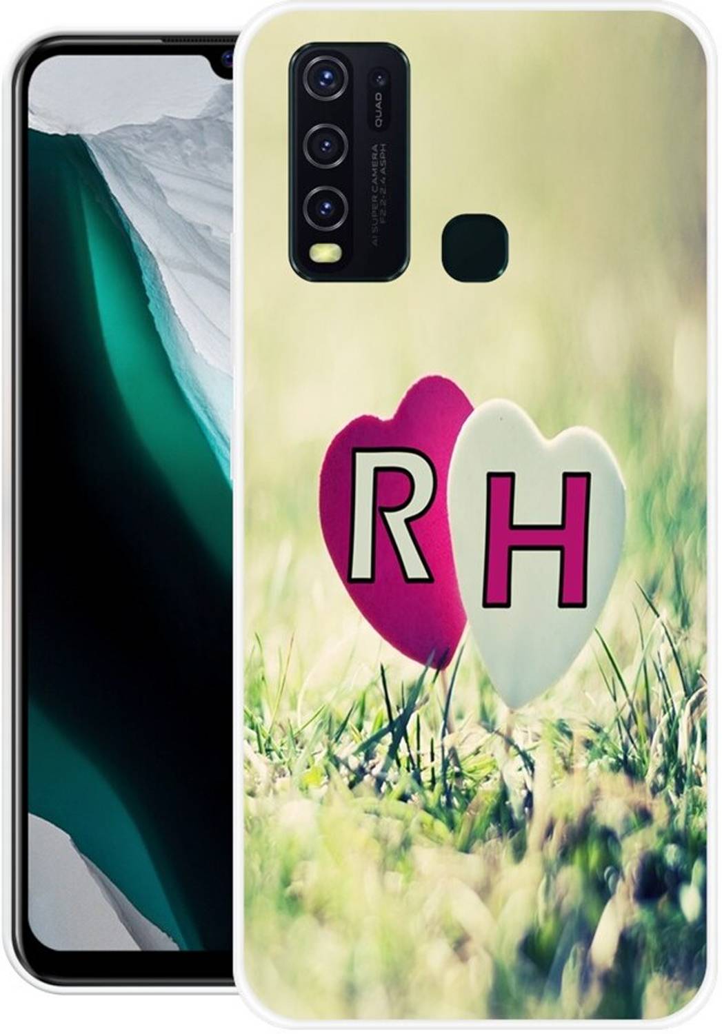 ADZIRE Back Cover for vivo Y50, 1935, R LOVES H NAME,R NAME, H LETTER,  ALPHABET,R LOVE H NAME - ADZIRE : Flipkart.com