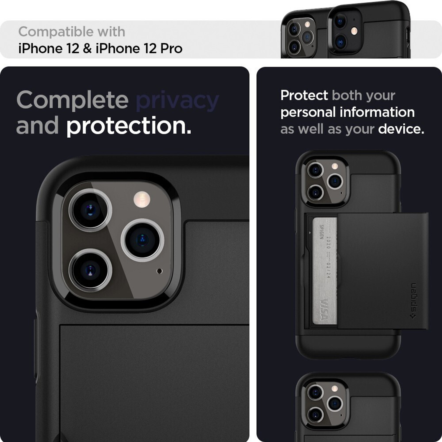 Image of Spigen Slim Armor CS Back Cover for Apple iPhone 12 Pro, Apple iPhone 12