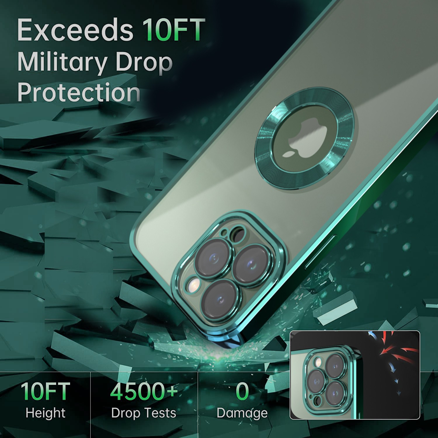 Image of Systek Back Cover for Apple iPhone 11 Pro, Electroplating, Logo View, Flexible