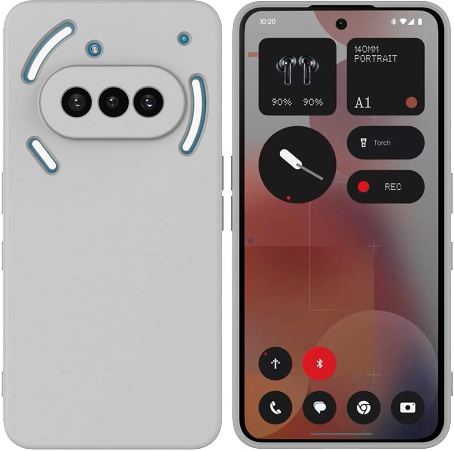 ArmourPro Back Cover for Nothing Phone (3a), Grey Solid Silicon Case