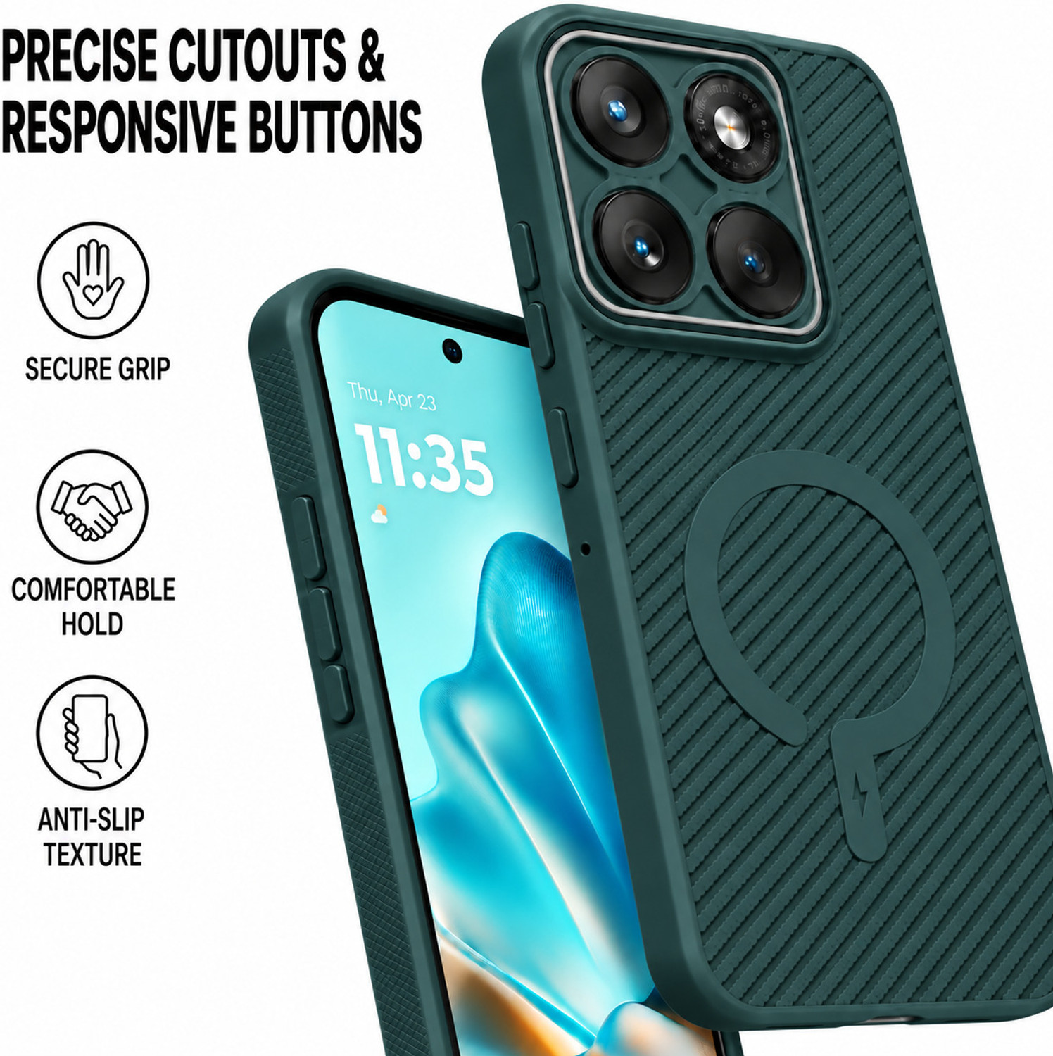 Image of ArmourPro Back Cover for MOTOROLA Edge 60 Fusion 5G, MOTOROLA Edge 60 Fusion 5G, Carbon Fiber Magsafe Case
