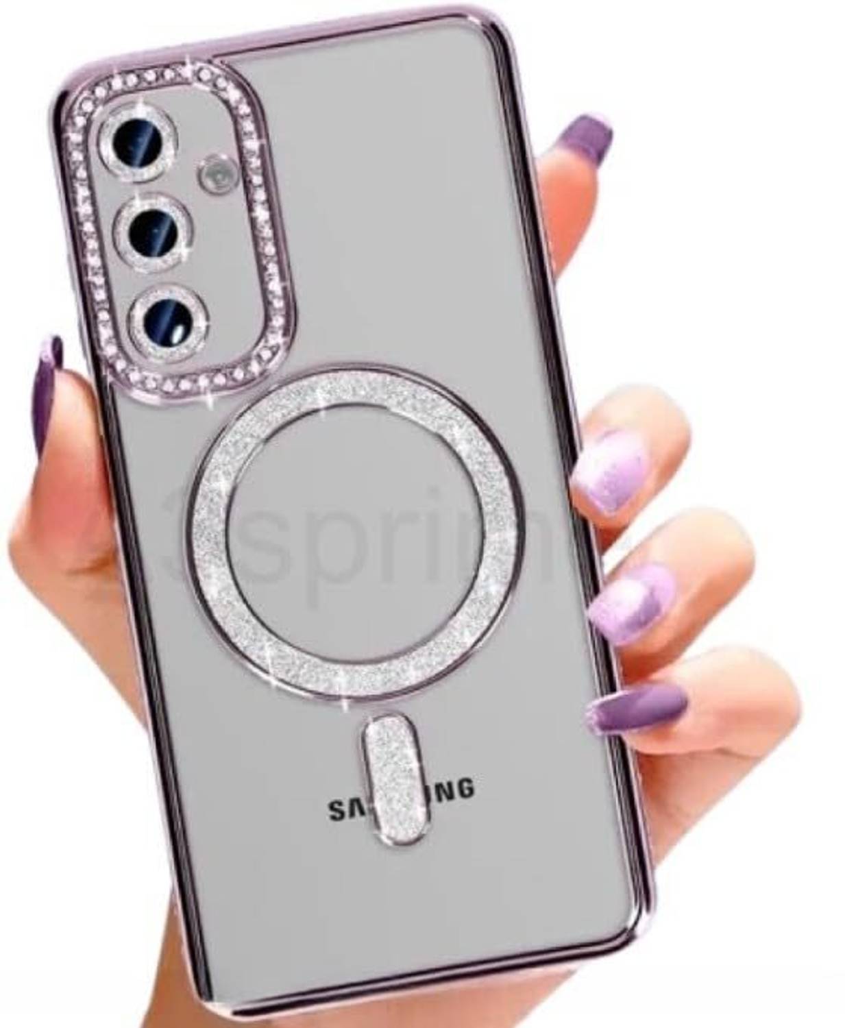 A3sprime Back Cover for Samsung Galaxy A17 5G |Soft TPU Fancy Design Bling Diamond Camera Lens Protector|