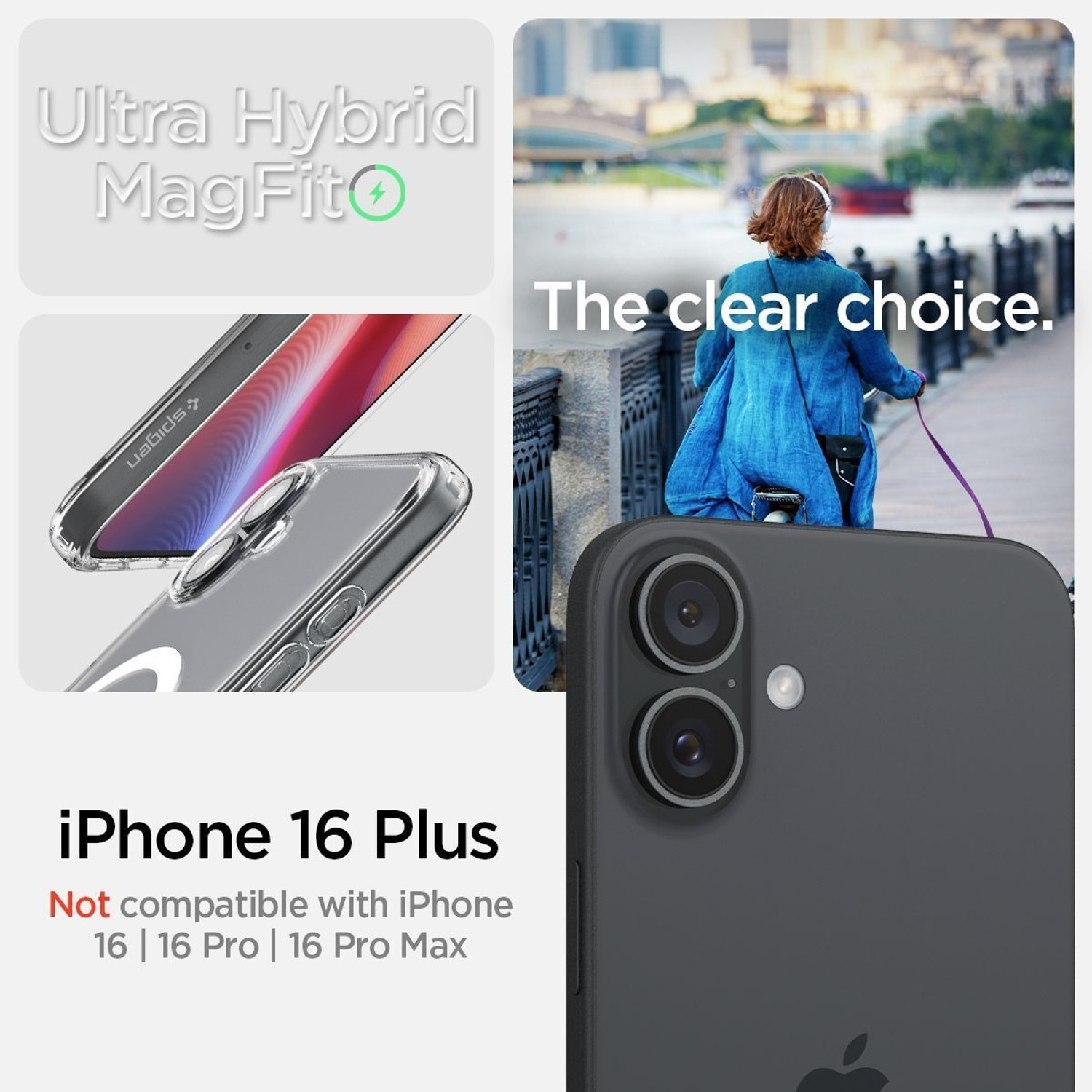Image of Spigen Ultra Hybrid MagFit Back Cover for Apple iPhone 16 Plus