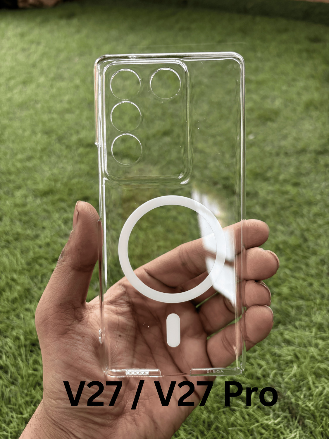 Image of FONKR Back Cover for VIVO V27 / V27 Pro, Magnetic Transparent Case, Crystal Clear Case, Anti Yellow case