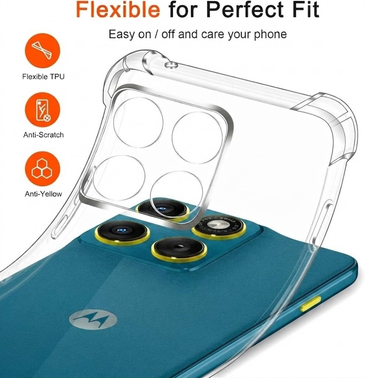Lustree Transparent Silicon Back Cover for Motorola Edge 60 Fusion - Image 3
