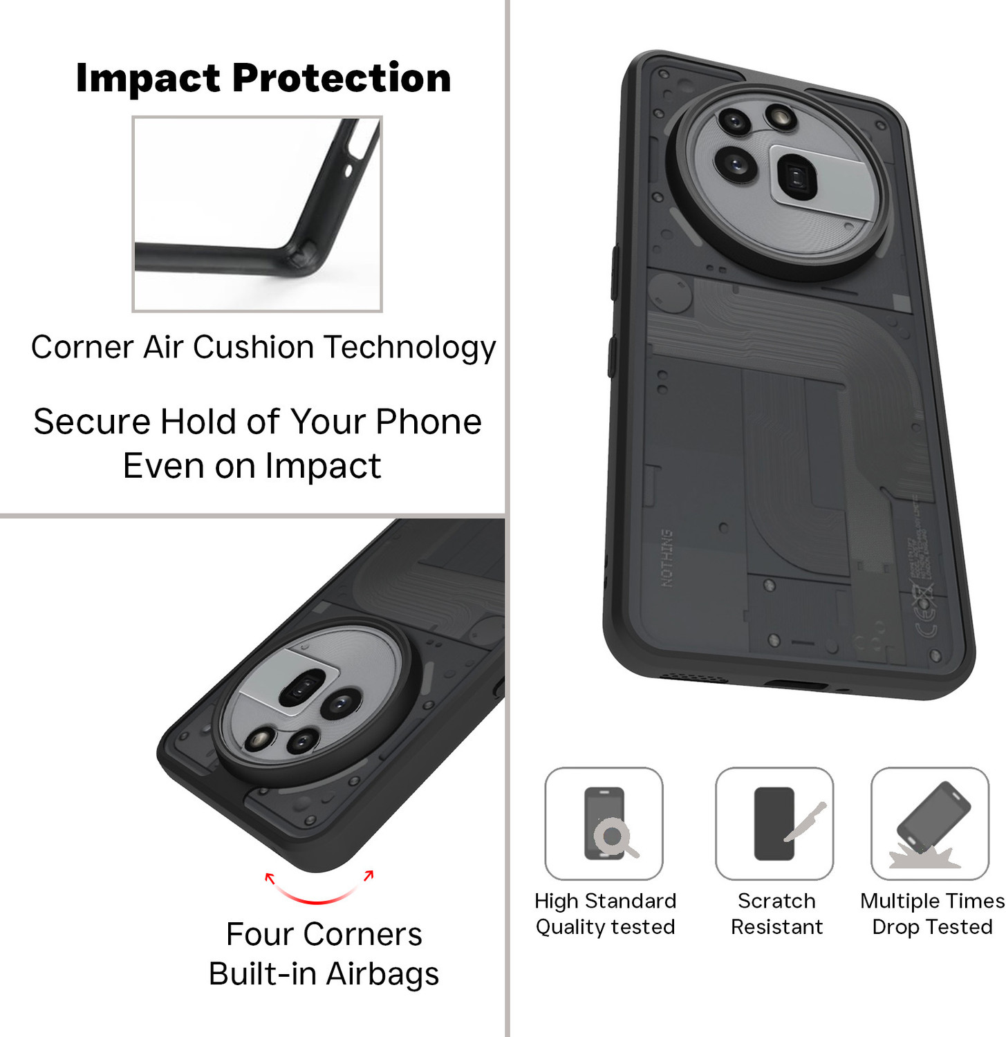 Image of RIGGEAR Back Cover for Nothing Phone (3a) Pro (Matte)