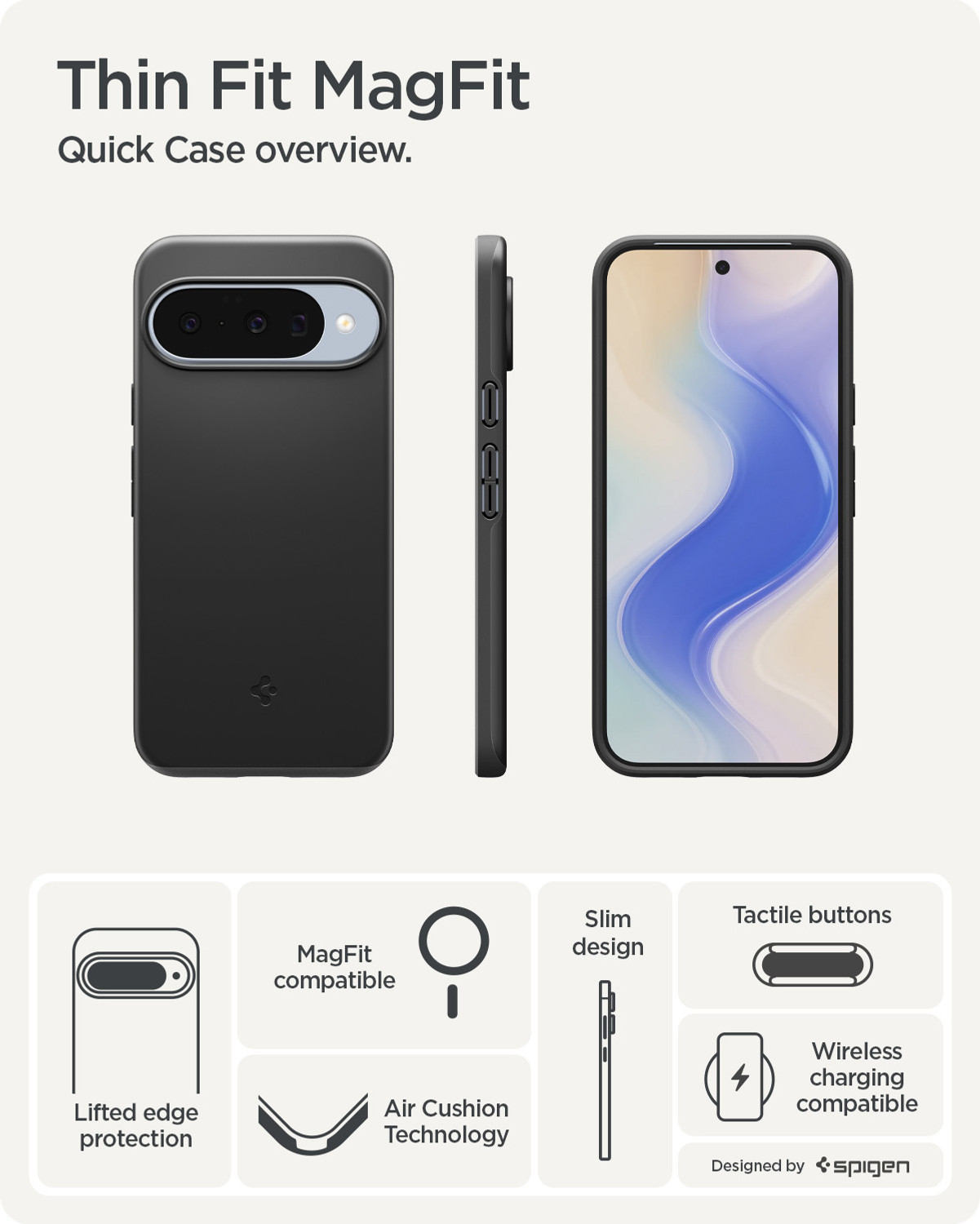 Image of Spigen Thin Fit MagFit Back Cover for Google Pixel 10 Pro 5G, Google Pixel 10 5G