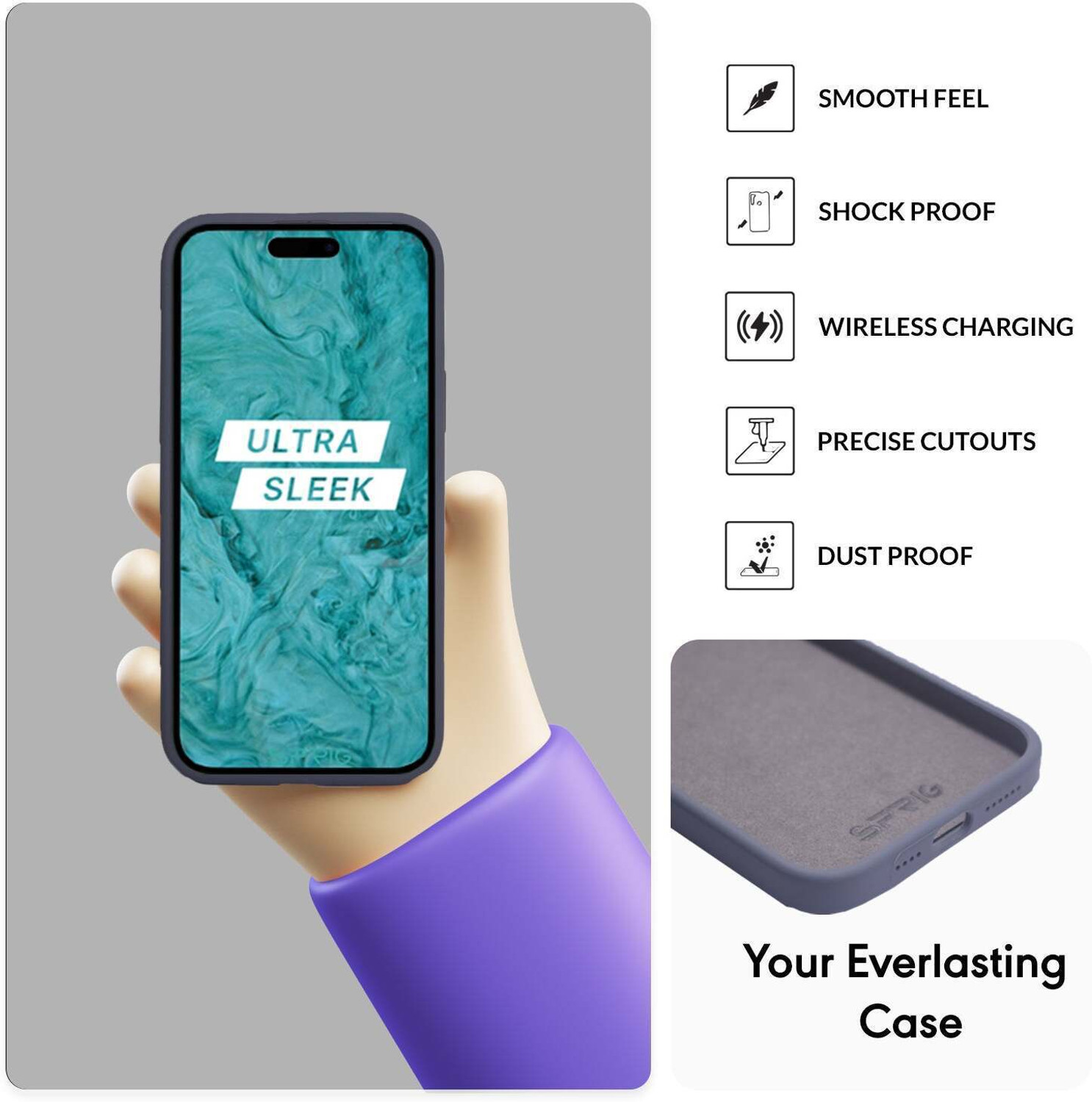 Image of Sprig Liquid Silicone Back Cover for Apple Iphone 15 Pro Max, iPhone 15 Pro Max, 15 Pro Max