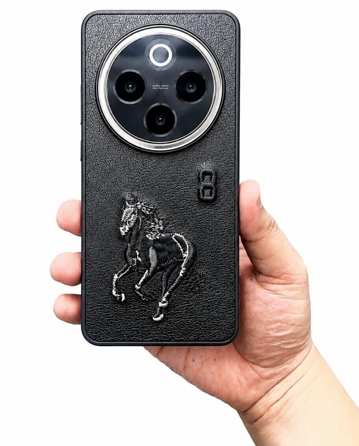 Image of Hoccroxx Back Cover for Redmi 14C 5G, Sleek & Stylish Horse Embroidery, Anti Scratch