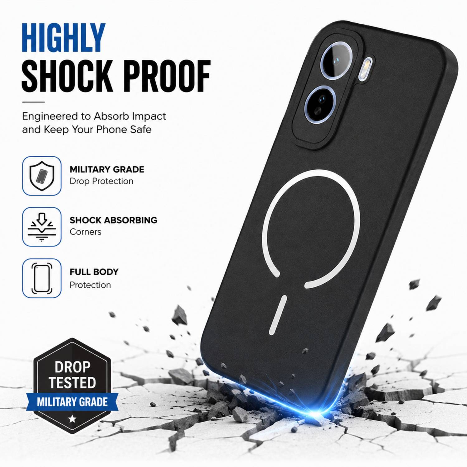 SBMS Back Cover for Vivo T5 Pro 5G Black - Image 4