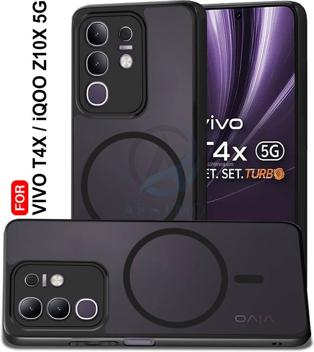 AESTMO Back Cover for Vivo T4x 5G, iQOO Z10x 5G