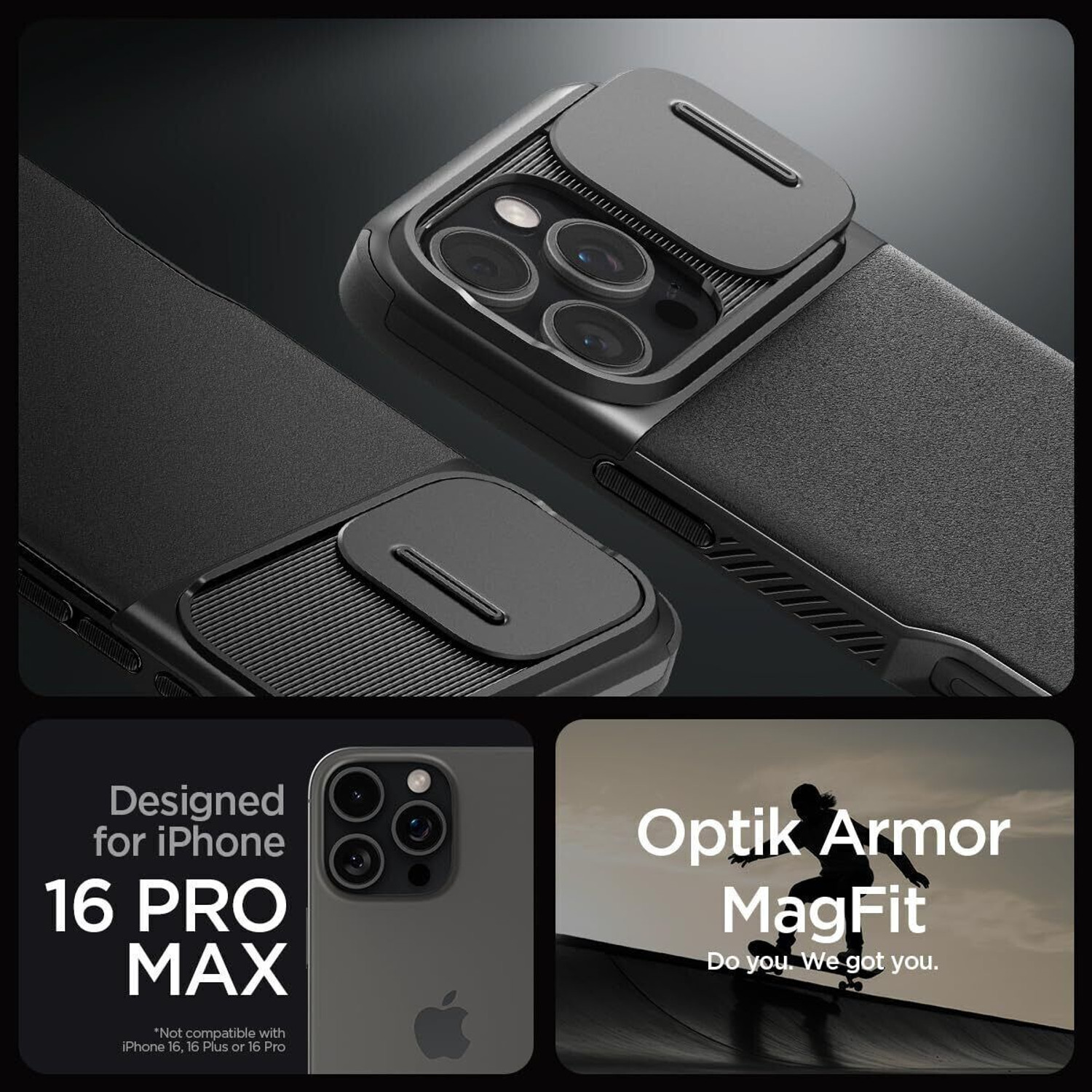 Image of Spigen Optik Armor MagFit Back Cover for iPhone 16 Pro Max