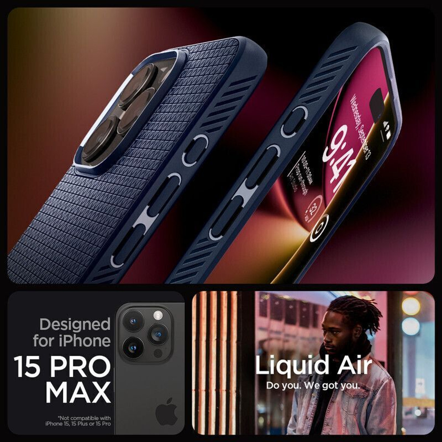 Image of Spigen Liquid Air Back Cover for Apple iPhone 15 Pro Max