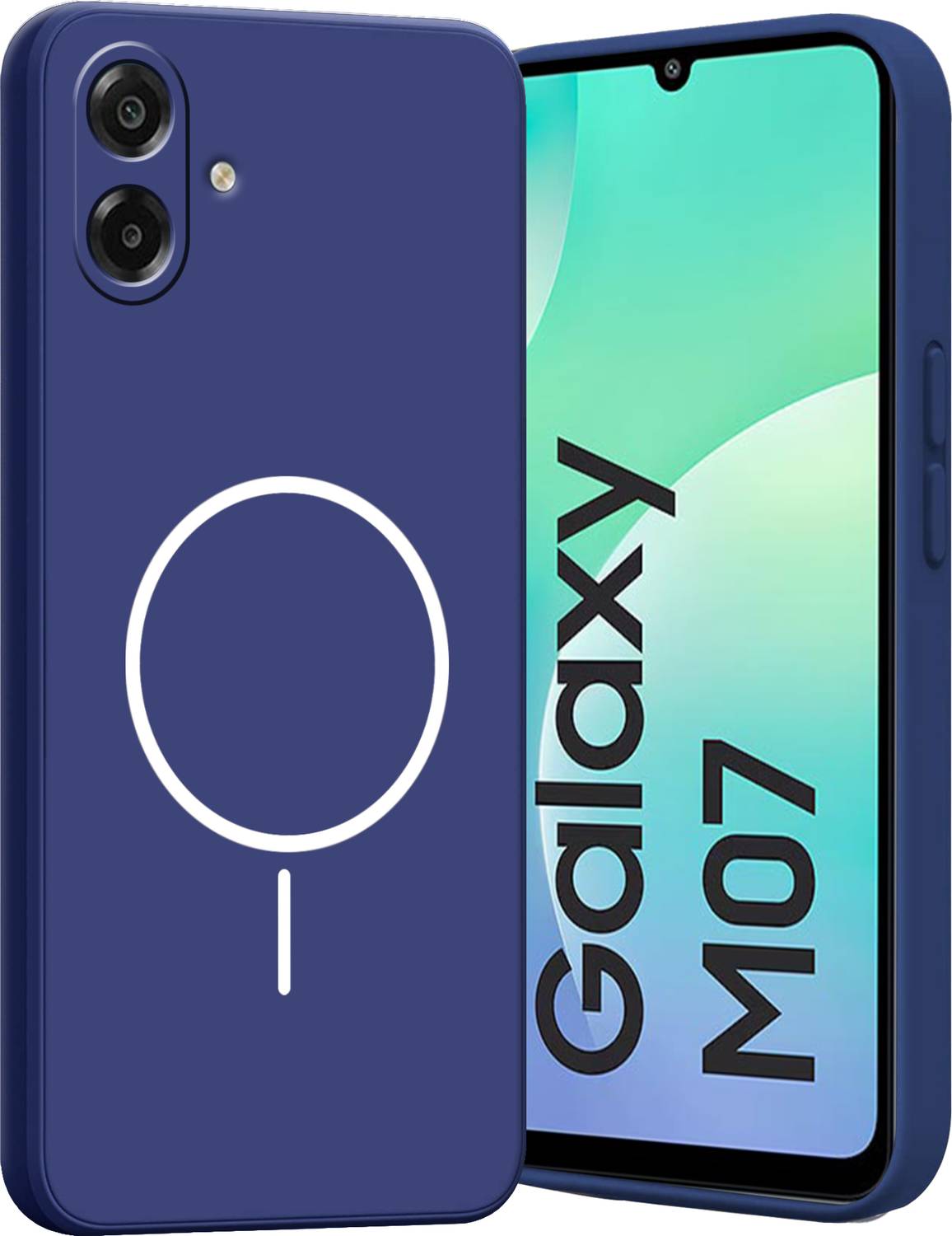 Ascensify Back Cover for Samsung M07 Soft Silicone, Flexible, Slim Case with Printed Ring Design