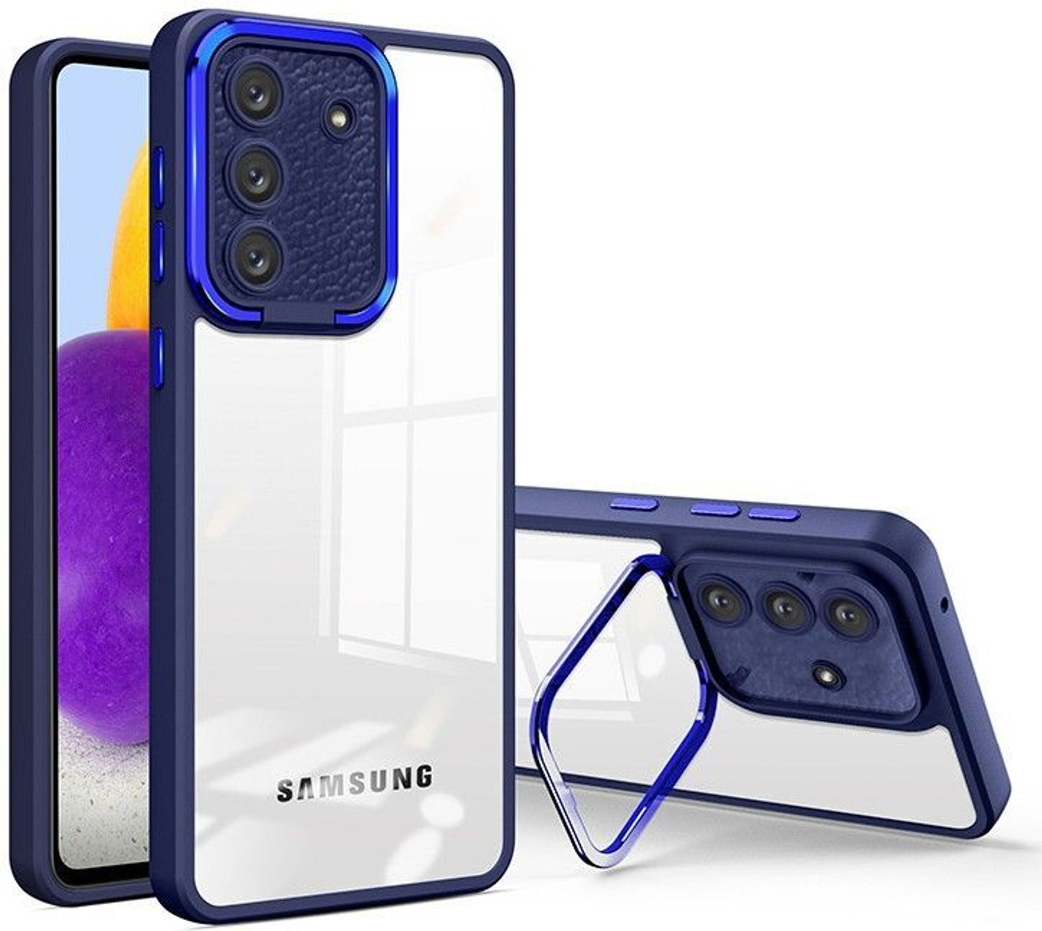 Image of Backface Back Cover for Samsung Galaxy S22 Plus 5G(CAMERA RING STAND CASE)