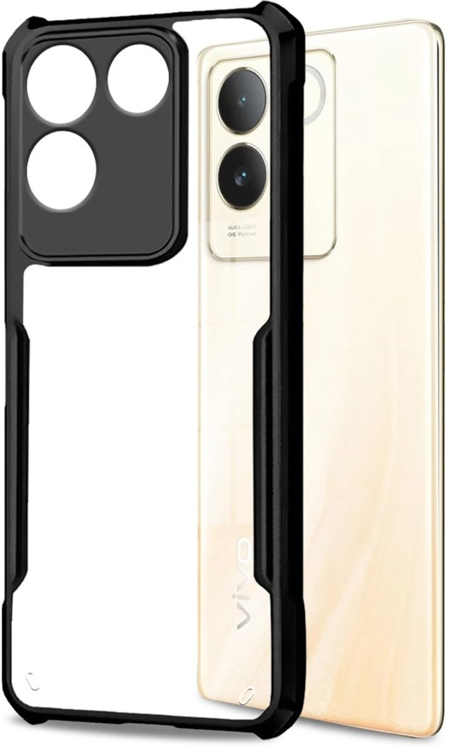 Image of Aaralhub Back Cover for vivo T2 Pro 5G (Green, Dual Protection, Rubber, Plastic)