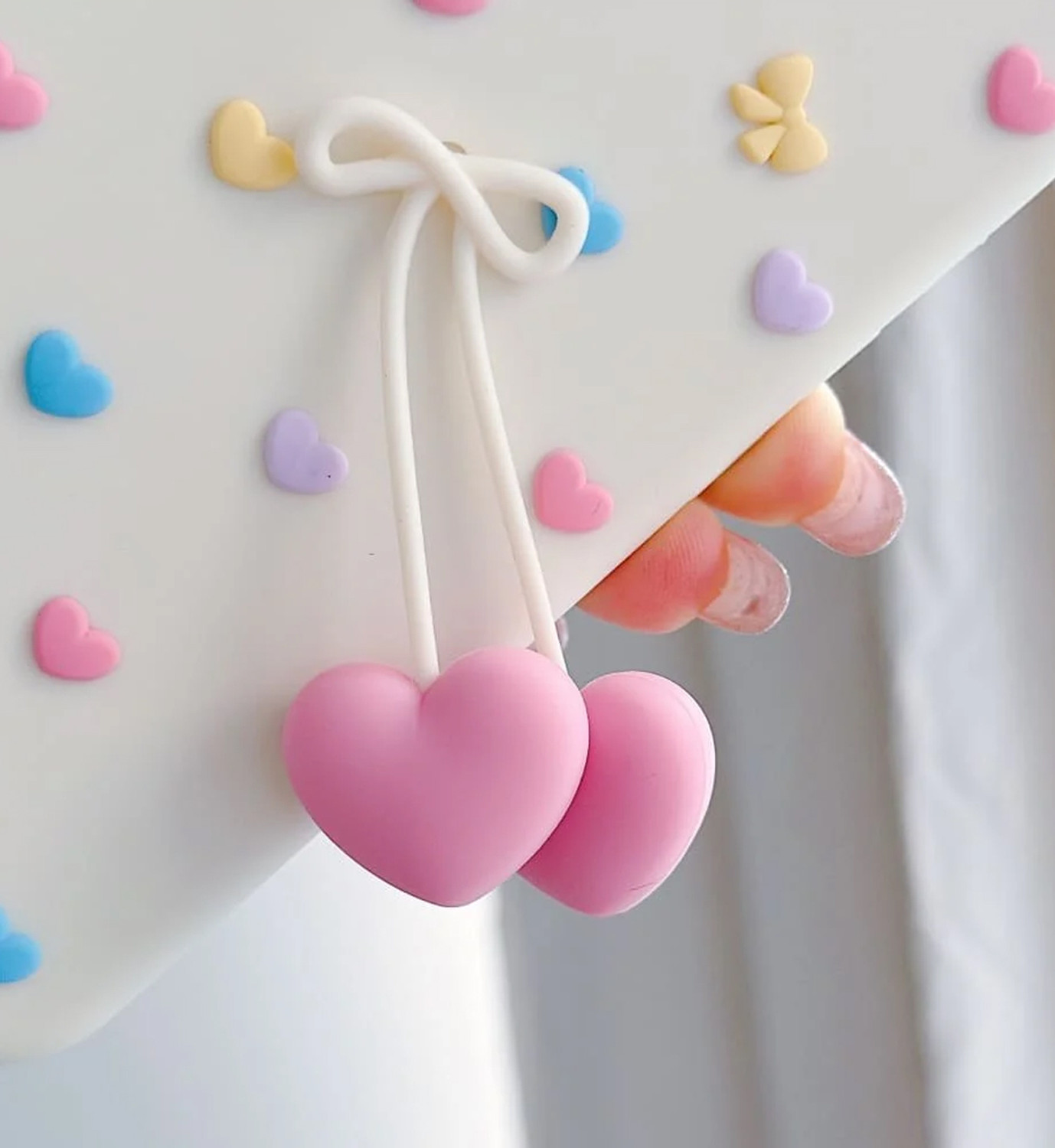 Image of ONCRAVES Back Cover for Apple iPhone 17, Cute 3D Heart Cherry Bow