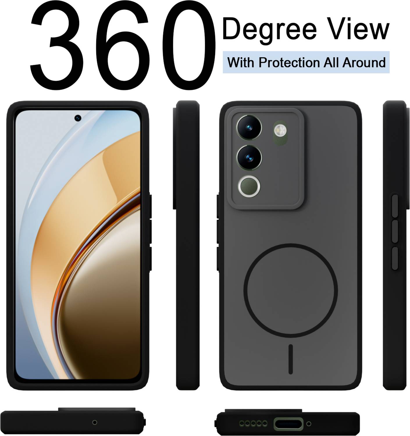 KartV Back Cover for Vivo Y200 5G Black - Image 5