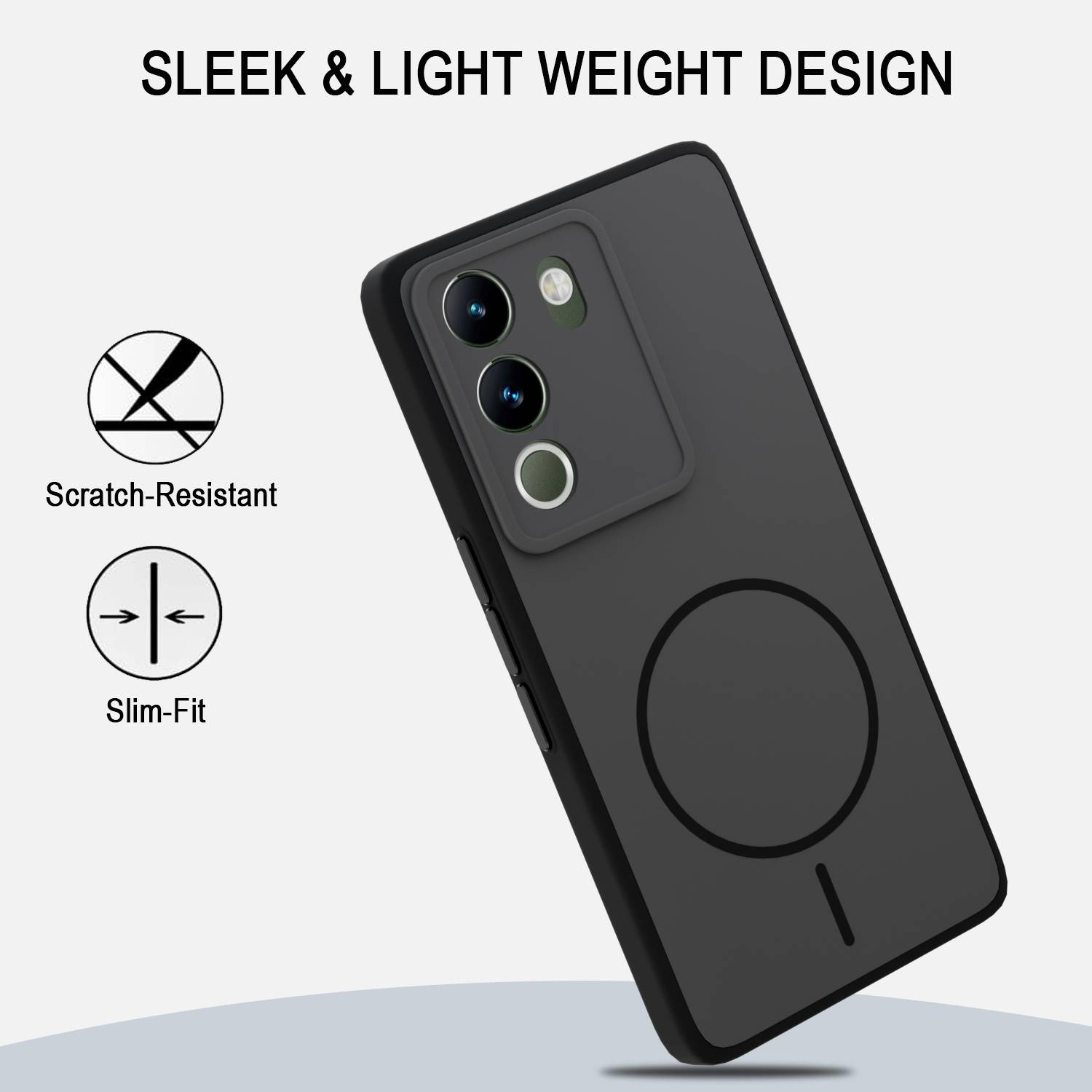 KartV Back Cover for Vivo Y200 5G Black - Image 4
