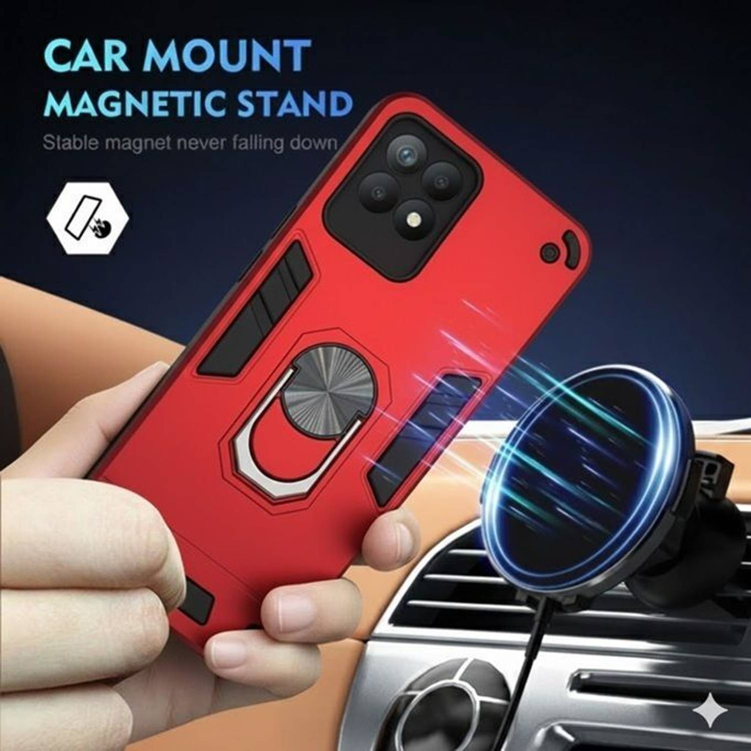 Carrywrap Back Cover for Realme 8i, Red - Image 3