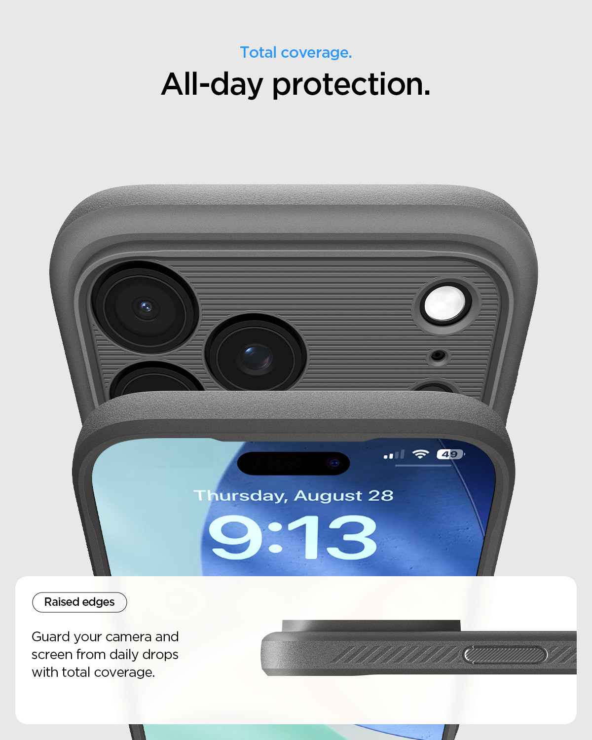 Image of Spigen Rugged Armor MagFit Back Cover for iPhone 17 Pro Max (Grey, Magsafe, Thermoplastic Polyurethane, Pack of: 1)