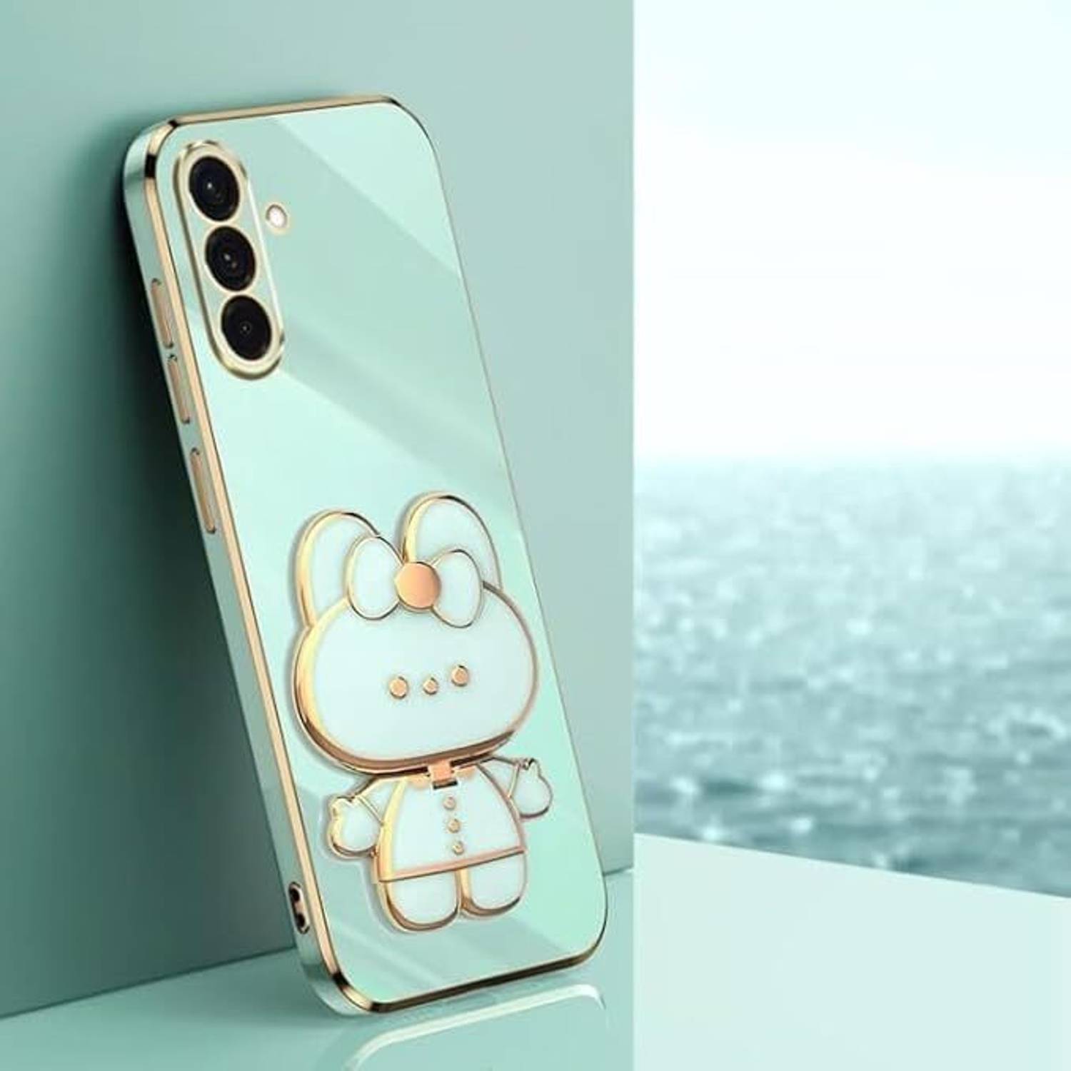 A3sprime Back Cover for Samsung Galaxy F54 5G with Cute 3D Cartoon Shaped Folding Mobile Stand Holder