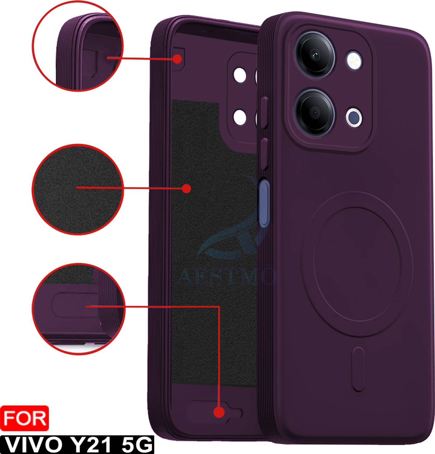 AESTMO Back Cover for Vivo Y21 5G