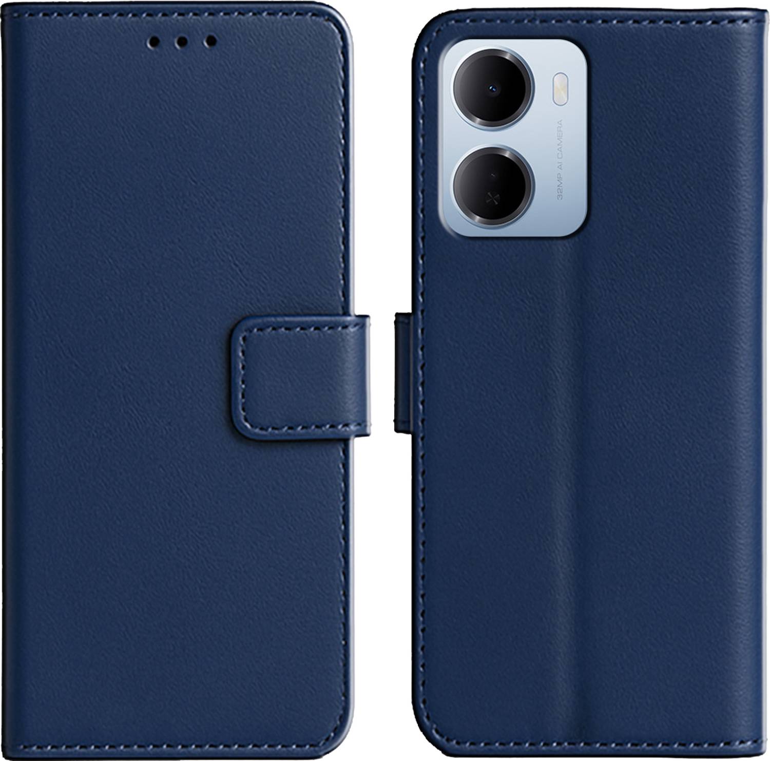 Ascensify Back Cover for Redmi 15A 5G Premium PU Leather Flip Cover with Card Slots & Stand Feature