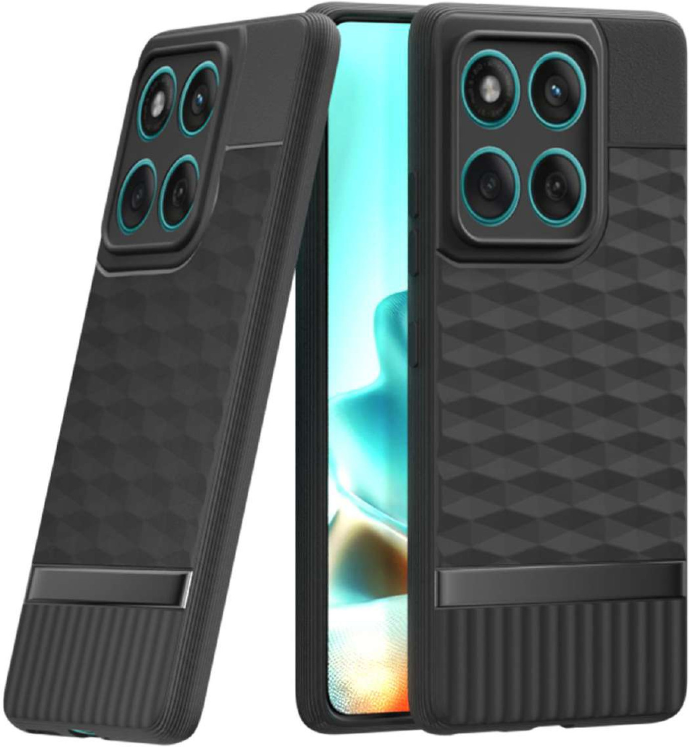 Image of KartV Back Cover for MOTOROLA Edge 60 Fusion 5G (Black, Camera Bump Protector, Silicon, Rubber, Cloth, Pack of: 1)