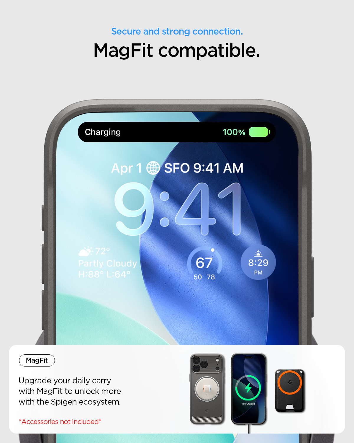 Image of Spigen Rugged Armor MagFit Back Cover for iPhone 17 Pro Max (Grey, Magsafe, Thermoplastic Polyurethane, Pack of: 1)