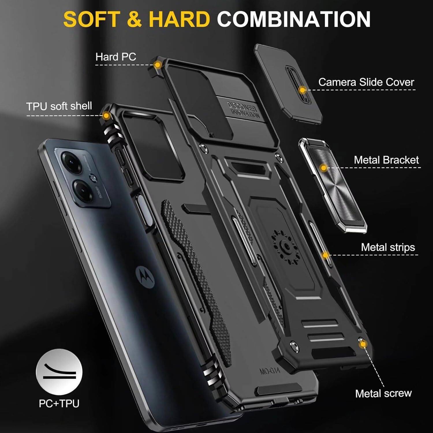 Cover Alive Back Cover for Motorola G54 5G Black - Image 5