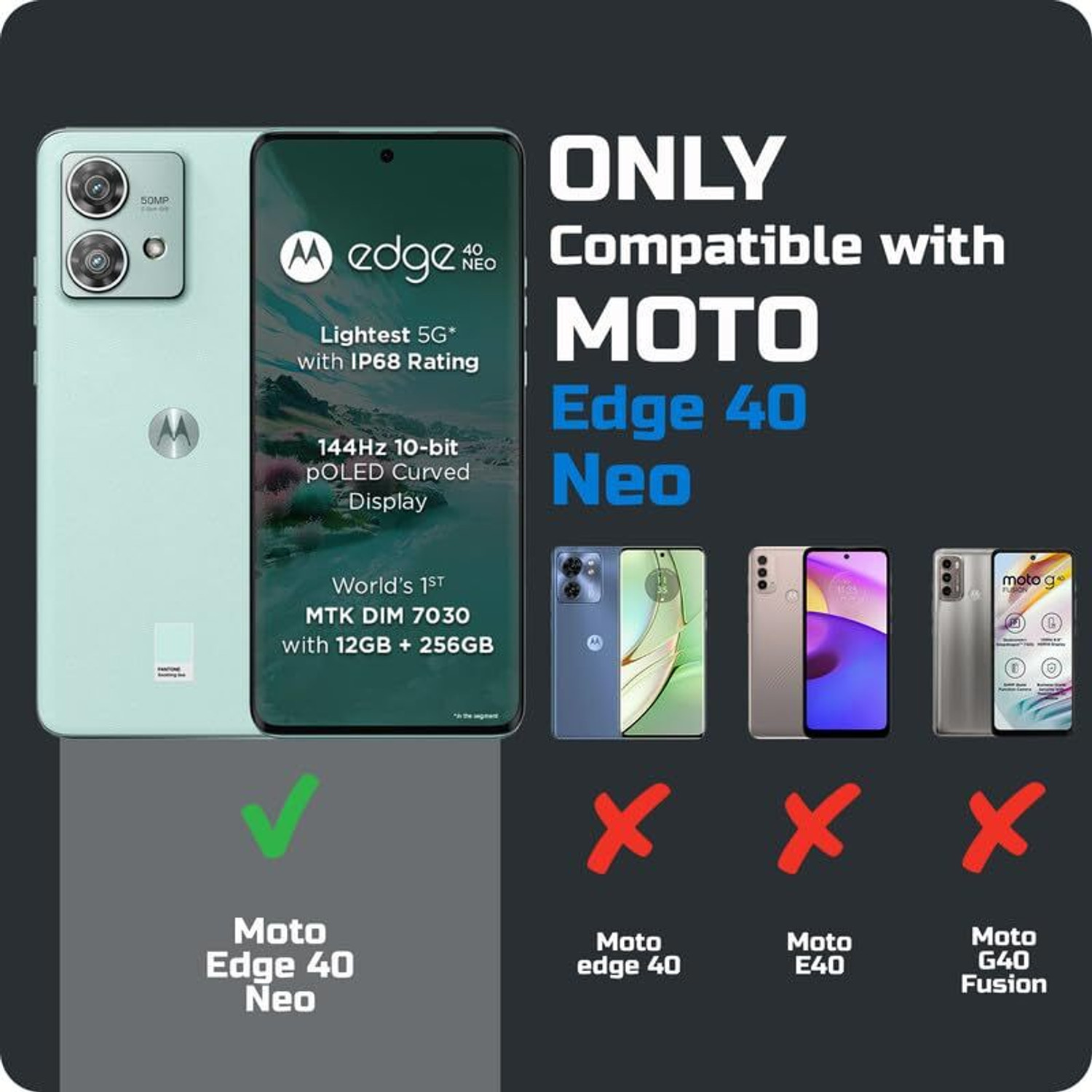 Image of NewSelect Back Cover for MOTOROLA Edge 40 Neo, Motorola Edge 40 Neo, Moto Edge 40 Neo