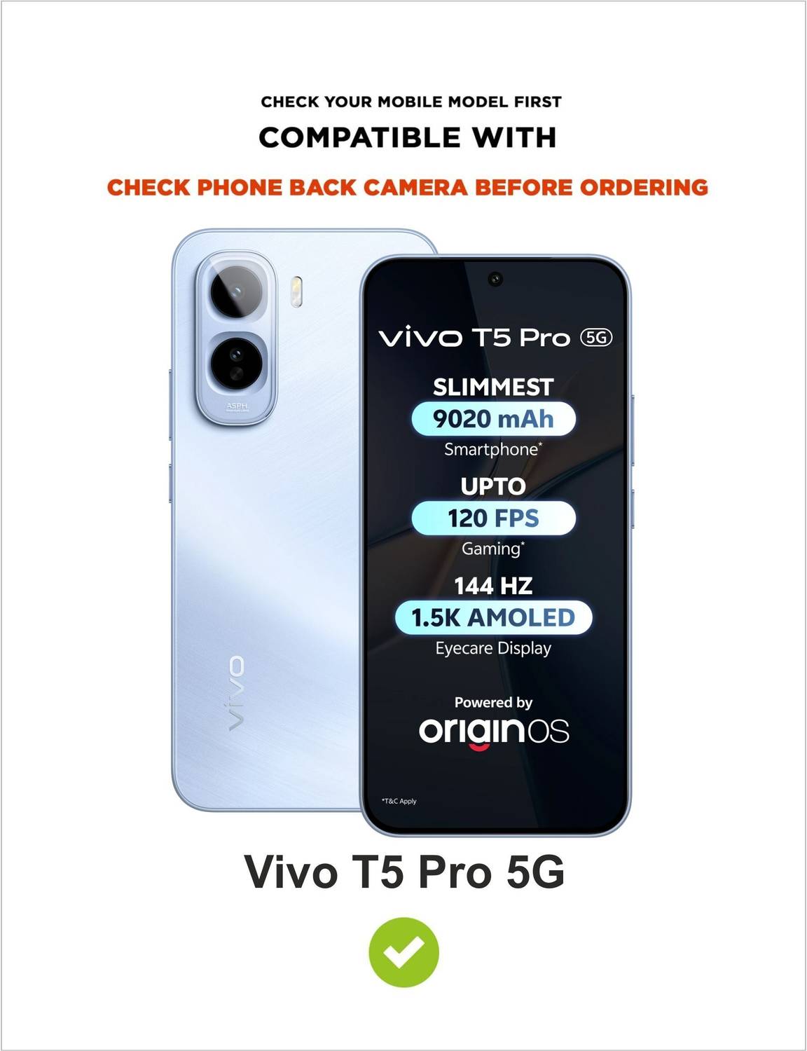 SBMS Back Cover for Vivo T5 Pro 5G Black - Image 5