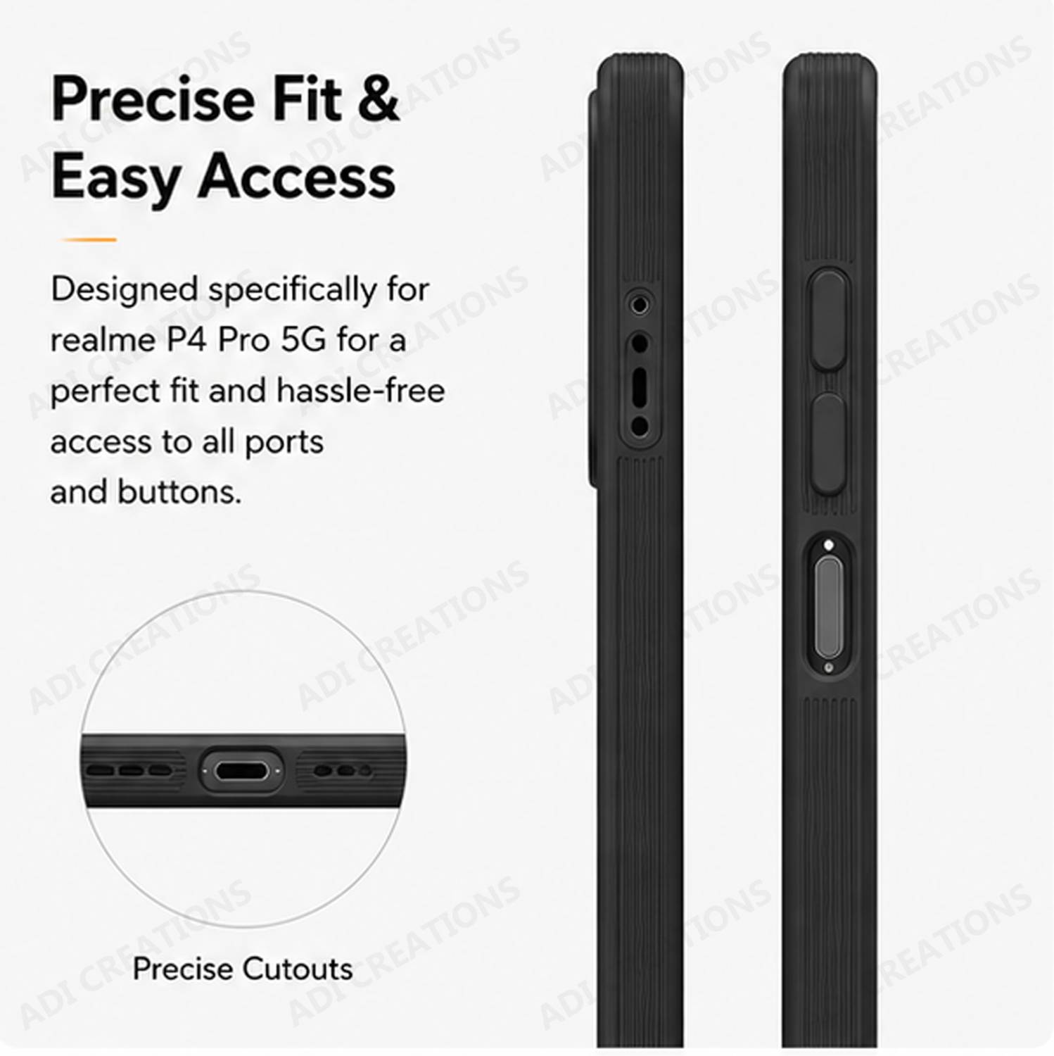 ADI Creations Back Cover for realme P4 Pro 5G Black - Image 5