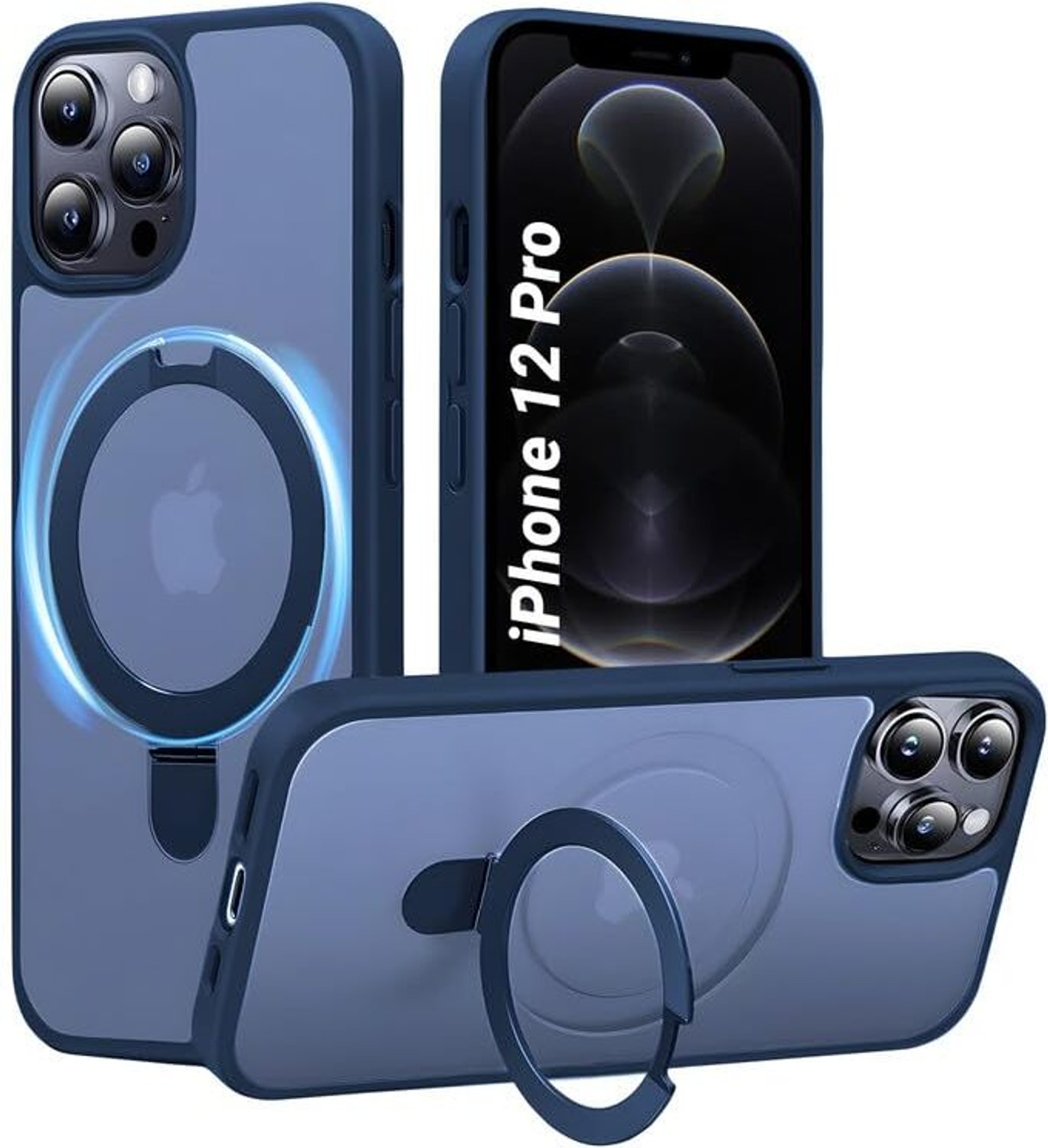 Image of AIBEX Back Cover for Apple iPhone 12 Pro / Apple iPhone 12 (Blue, Magsafe, Thermoplastic Polyurethane, Polycarbonate, Pack of: 1)