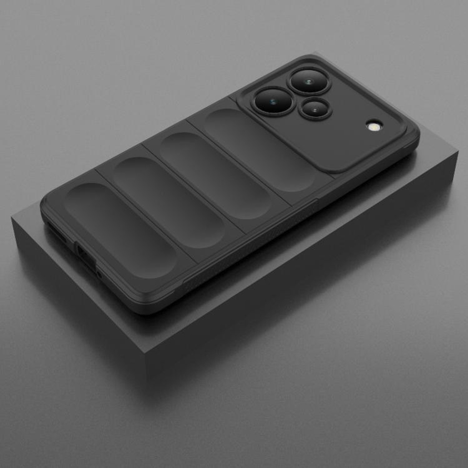 Image of NewStatus Back Cover for Realme P4 Pro 5G (Black, Grip Case, Rubber, Pack of: 1)