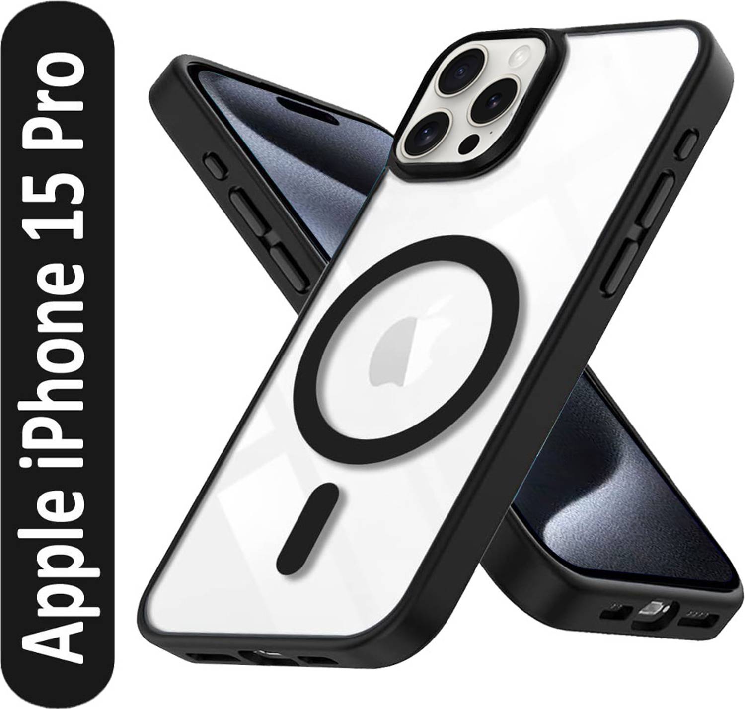 LAMIYANA Back Cover for Apple iPhone 15 Pro (Black)