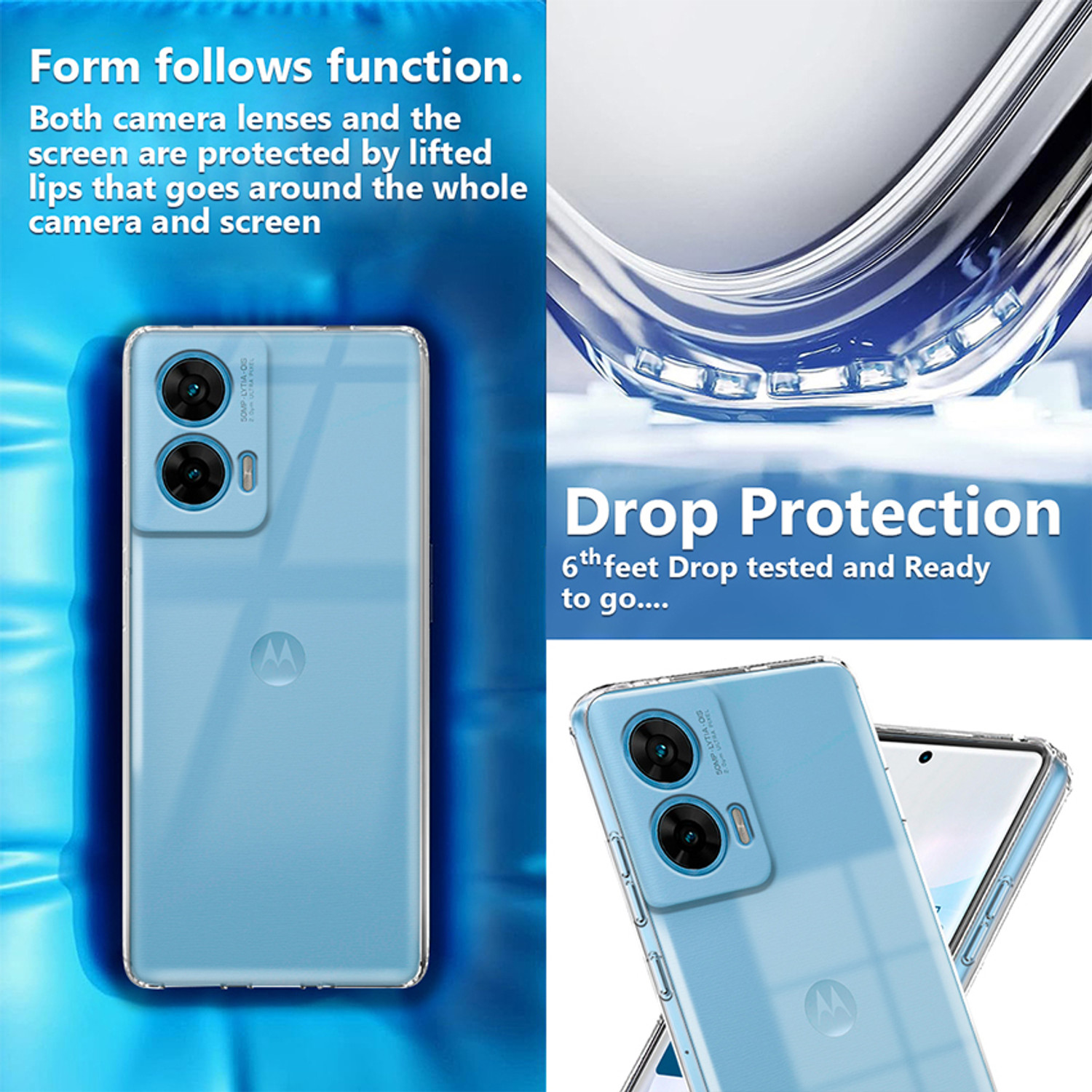 Image of Nainz Back Cover for Motorola G96 5G (Transparent, Silicon)