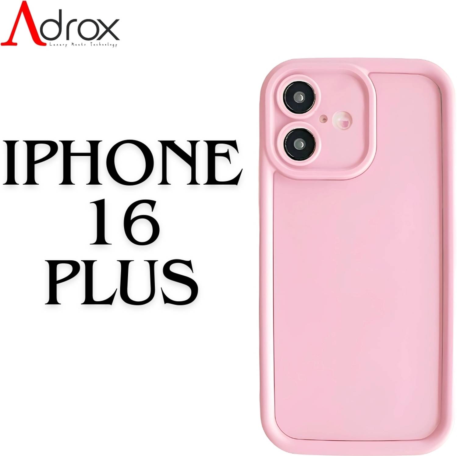 adrox Back Cover for iPhone 16 Plus Soft Silicone Cover Camera Protection, Scratch Proof, Shock Protection