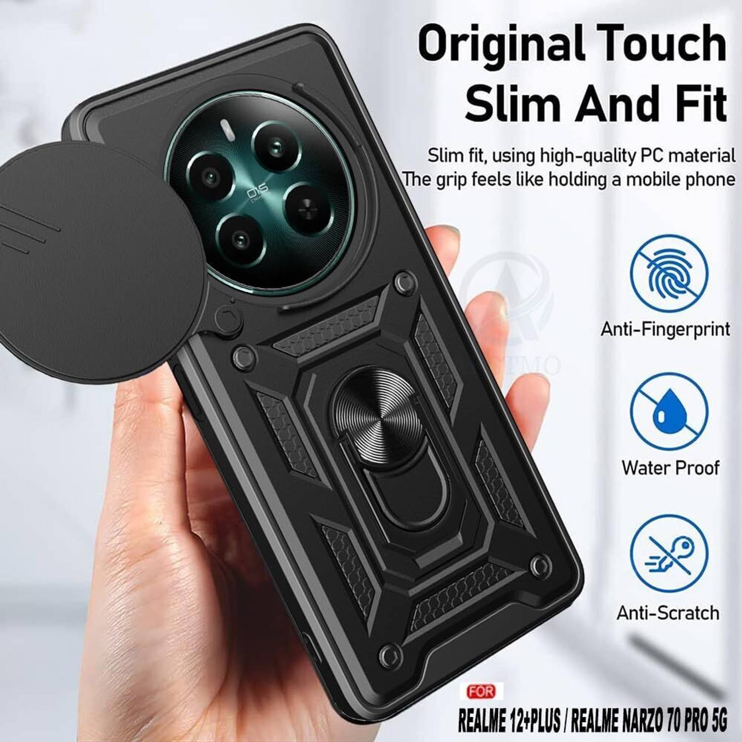 KWINE Case for RealMe 12 Plus 5G Black - Image 3