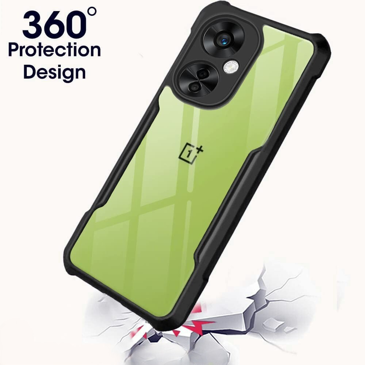 Image of MOBILOVE Back Cover for OnePlus Nord CE 3 Lite 5G | Four Corner Hybrid Soft PC Anti Clear Gel TPU Bumper Back Case