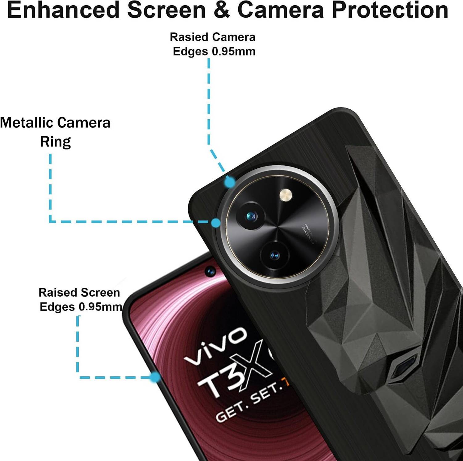 PrintCzar Vivo T3x 5G Rubber Back Cover - Image 2