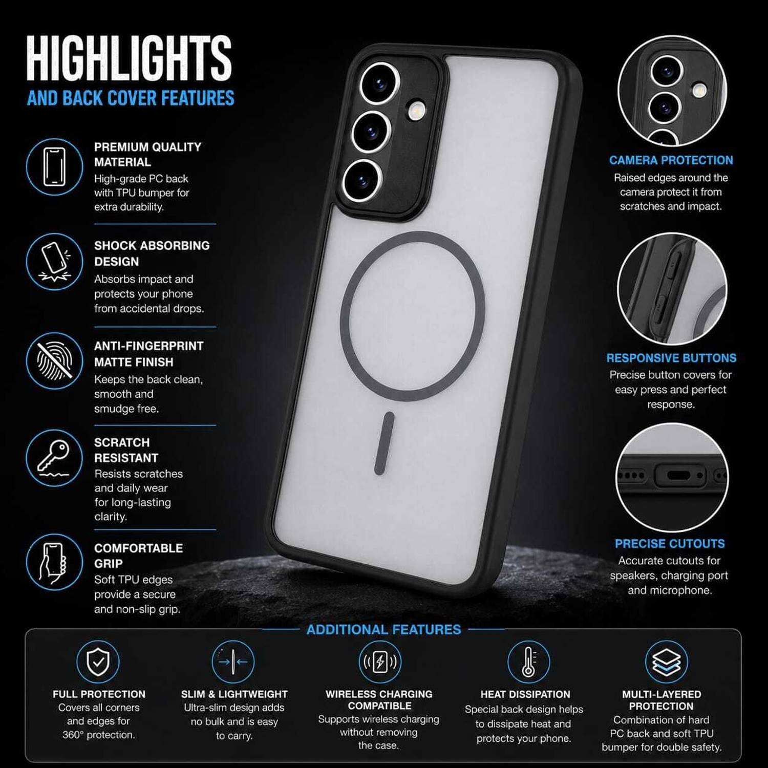 MDUTECH Back Cover for Samsung Galaxy S24 FE 5G - Image 3